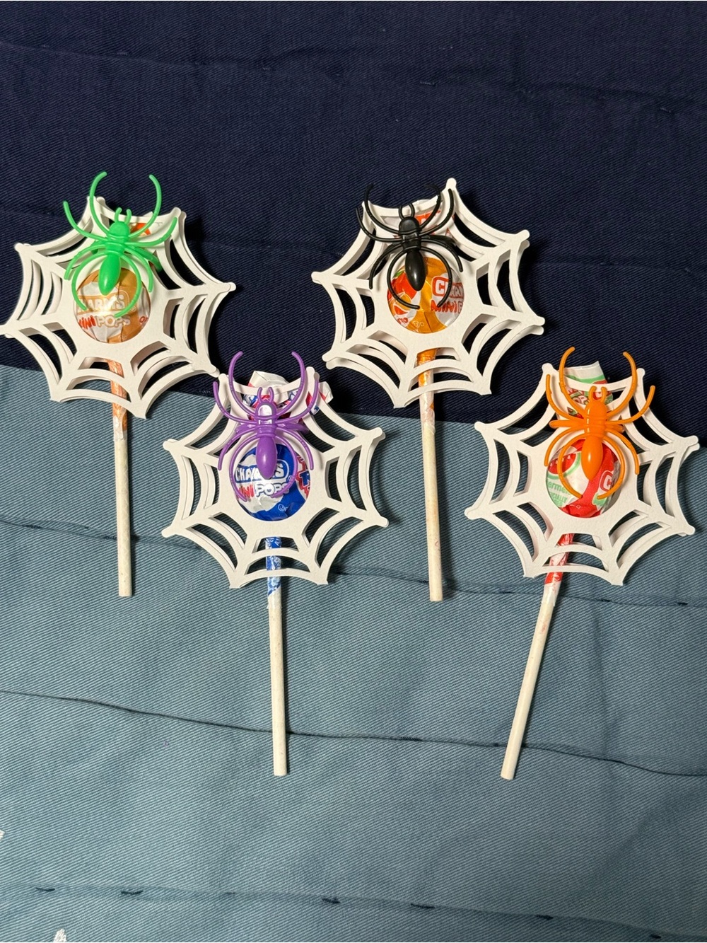Halloween Spider Web Lollipop Favors - Assorted Colors - Handmade!